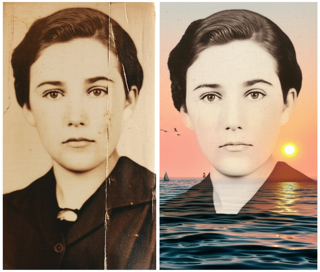 Before and after photo restoration